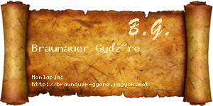 Braunauer Györe névjegykártya